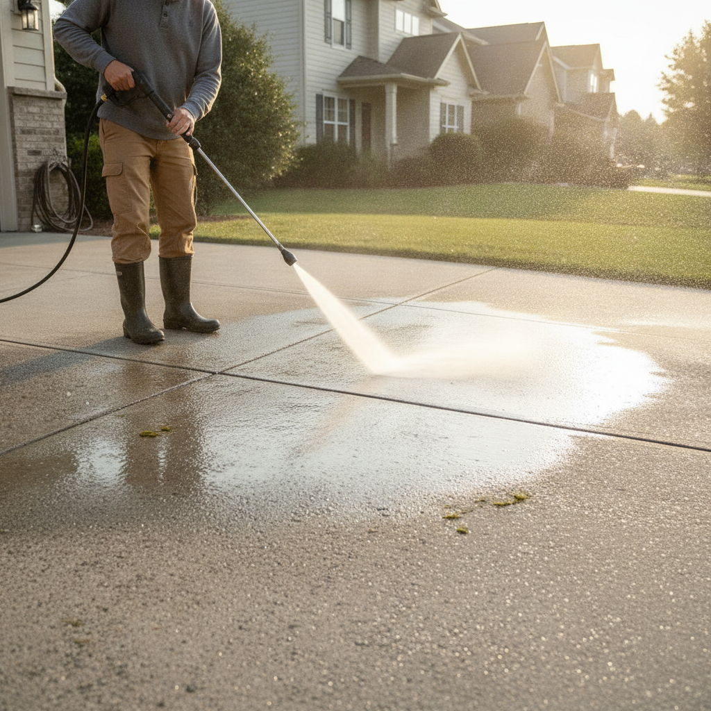 pressure washing concrete